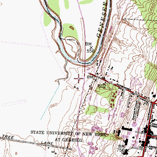 Topographic Map of Geneseo United Methodist Church, NY