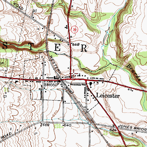 Topographic Map of Leicester Presbyterian Church, NY