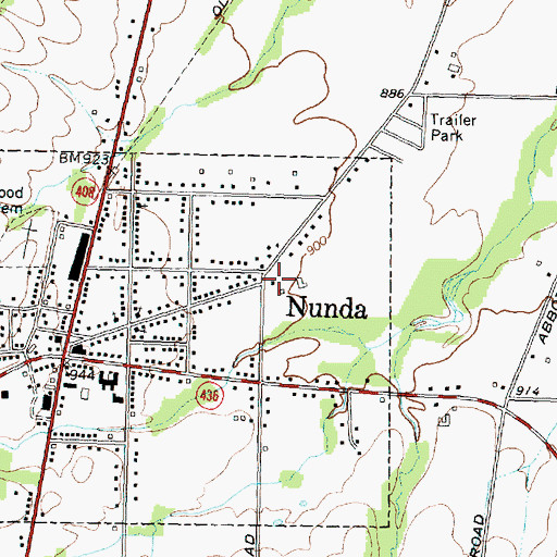 Topographic Map of Trinity Church of Nunda, NY