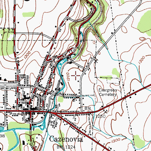 Topographic Map of Burton Street Elementary School, NY