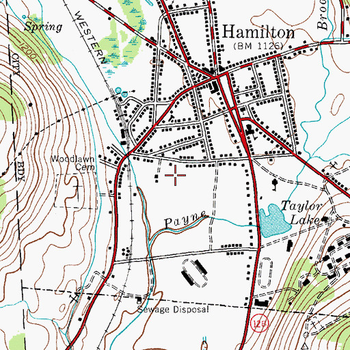Topographic Map of Hamilton Elementary School, NY