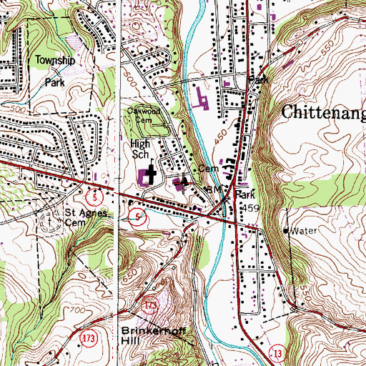 Topographic Map of Lake Street Elementary School, NY