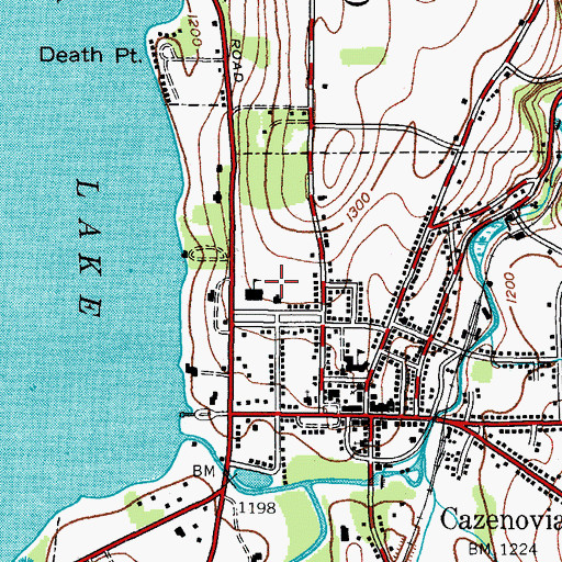 Topographic Map of Cazenovia Middle School, NY