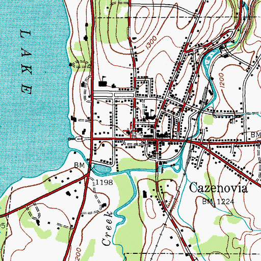 Topographic Map of Cazenovia Presbyterian Church, NY