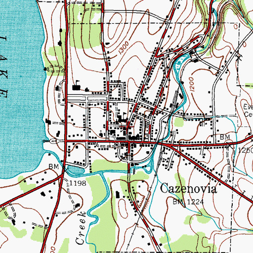 Topographic Map of Cazenovia United Methodist Church, NY