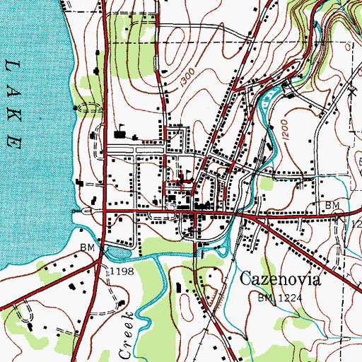 Topographic Map of Cazenovia Village Baptist Church, NY