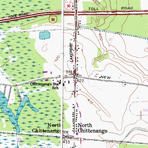 Topographic Map of Chittenango Station Free Methodist Church, NY