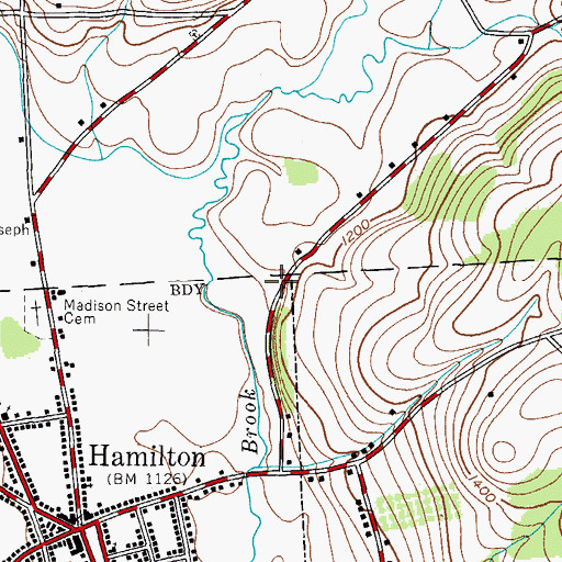 Topographic Map of Cornerstone Baptist Church, NY