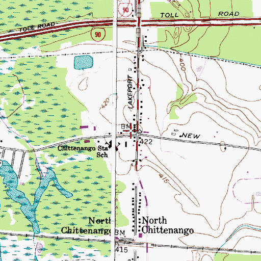Topographic Map of Crossroads Community Church, NY