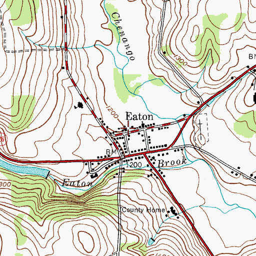 Topographic Map of Eaton Community Church, NY
