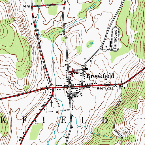 Topographic Map of First Baptist Church, NY