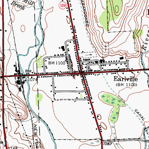 Topographic Map of First Baptist Church, NY