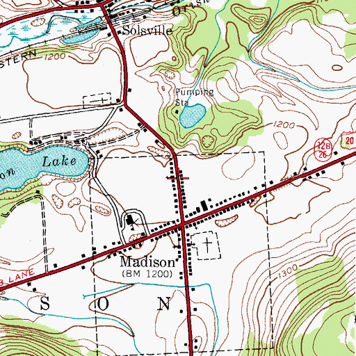 Topographic Map of Madison Baptist Church, NY