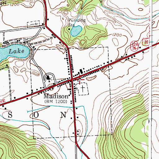 Topographic Map of Madison United Methodist Church, NY
