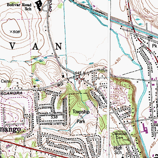 Topographic Map of North Madison Baptist Church, NY