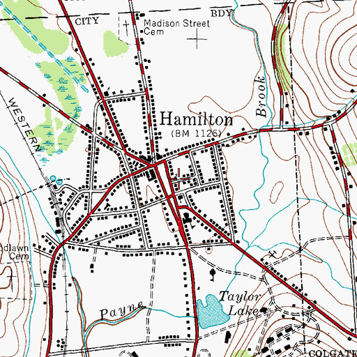 Topographic Map of Park United Methodist Church, NY