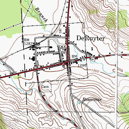 Topographic Map of Saint Lawrence Church, NY