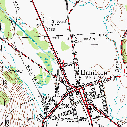 Topographic Map of Saint Mary's Catholic Church, NY