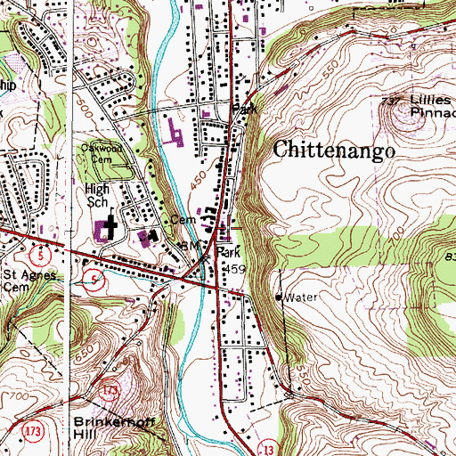 Topographic Map of Saint Paul's Episcopal Church, NY