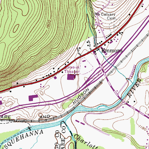 Topographic Map of Saint Mary's School, NY