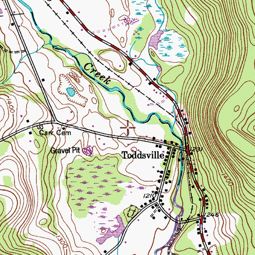 Topographic Map of The Brookwood School, NY
