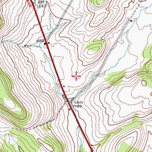 Topographic Map of Cherry Valley - Springfield Elementary School, NY