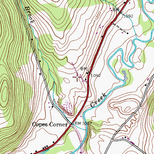 Topographic Map of Gilbertsville - Mount Upton Junior and Senior High School, NY