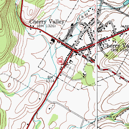 Topographic Map of Cherry Valley Assembly of God, NY