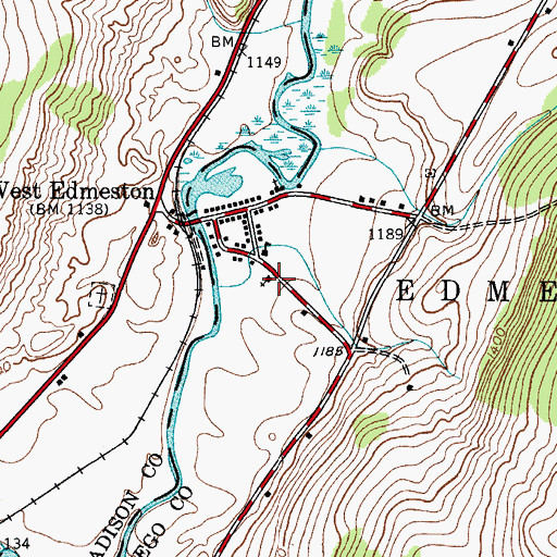 Topographic Map of First Baptist Church, NY