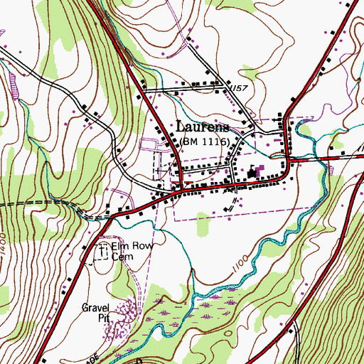 Topographic Map of Laurens Presbyterian Church, NY