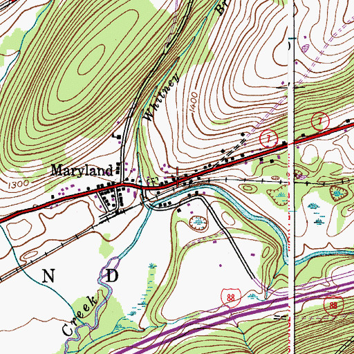 Topographic Map of Maryland Baptist Church, NY