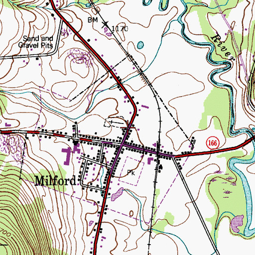 Topographic Map of Milford United Methodist Church, NY