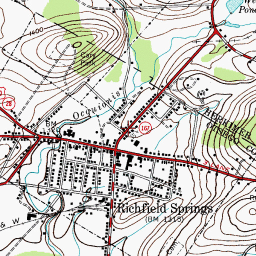 Topographic Map of Richfield Springs Bible Church, NY