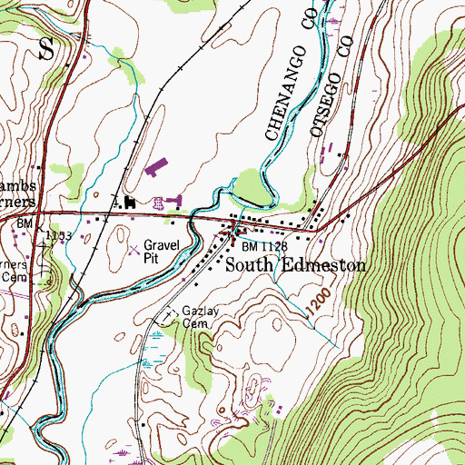 Topographic Map of South Edmeston Community Church, NY