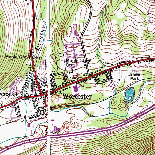 Topographic Map of Saint Josephs Catholic Church, NY