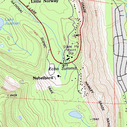 Topographic Map of Echo Summit, CA