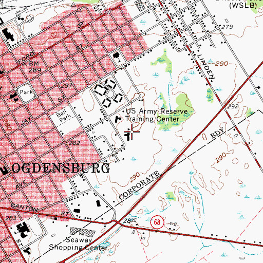 Topographic Map of John F Kennedy School, NY