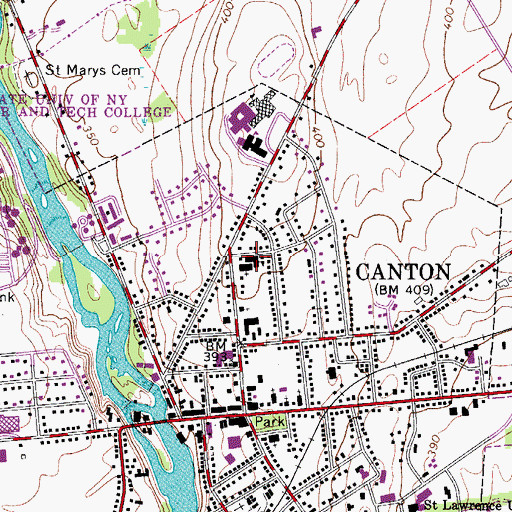 Topographic Map of Saint Mary School, NY