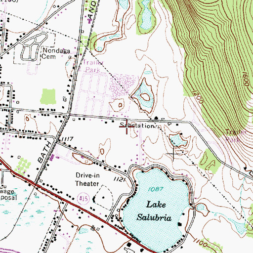 Topographic Map of Kingdom Hall of Jehovahs Witnesses, NY