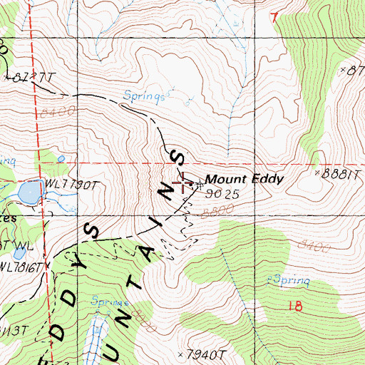 Topographic Map of Mount Eddy, CA