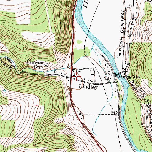 Topographic Map of Lindley Community Church, NY