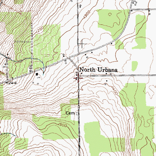 Topographic Map of North Urbana Chapel, NY