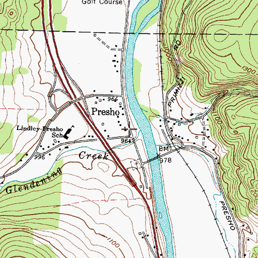 Topographic Map of Presho United Methodist Church, NY