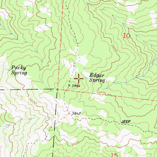Topographic Map of Edgar Spring, CA
