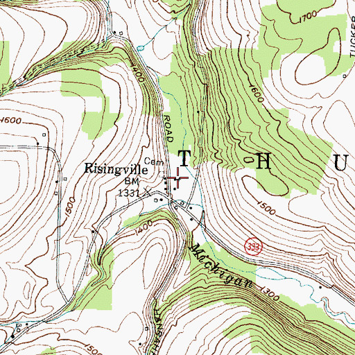 Topographic Map of Risingville Methodist Church, NY