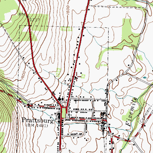 Topographic Map of Saint Patrick's Church, NY