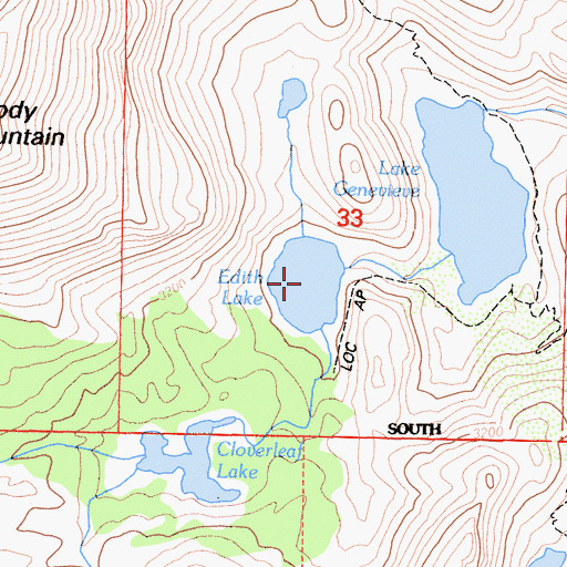 Topographic Map of Edith Lake, CA