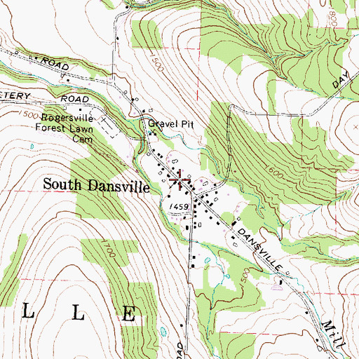 Topographic Map of South Dansville United Methodist Church, NY