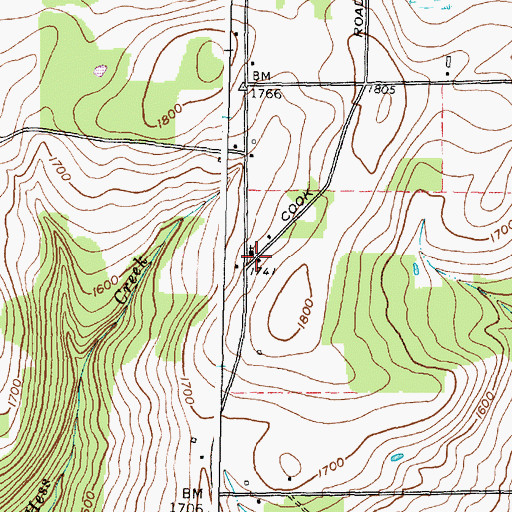 Topographic Map of Tuscarora Baptist Church, NY