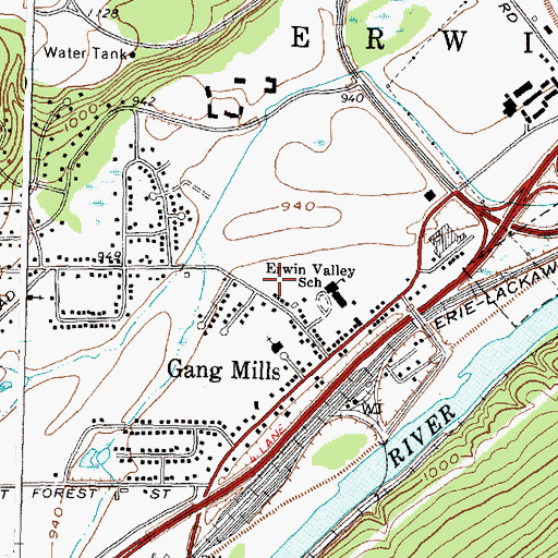Topographic Map of Twin Tiers Christian Church, NY